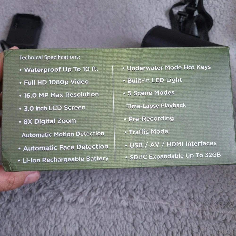 Coleman CVW16HD Camcorder 1080p Video TrekHD Waterproof Digital‎ Camera 16MP